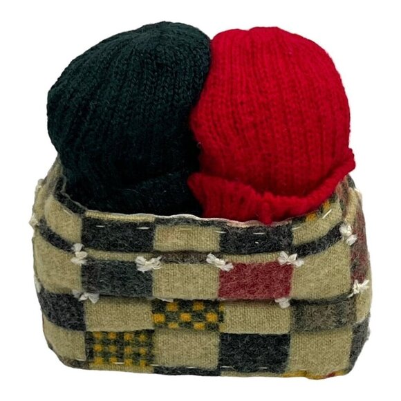 Snowman Bundle Up Buddies Ice Skates Shelf Sitters Folk Art 3.5 in Vintage - Picture 6 of 6